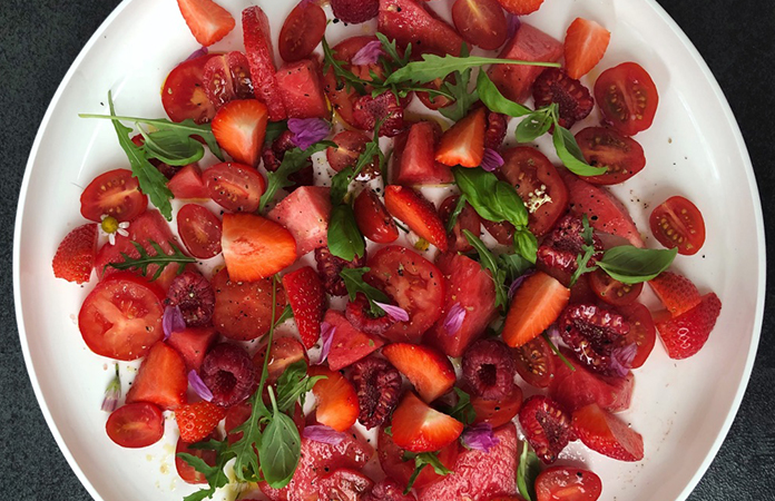 salade Tomates / Fraises / Framboises / Pastèques