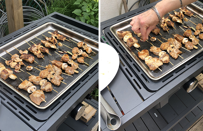 Brochette poulet champignon