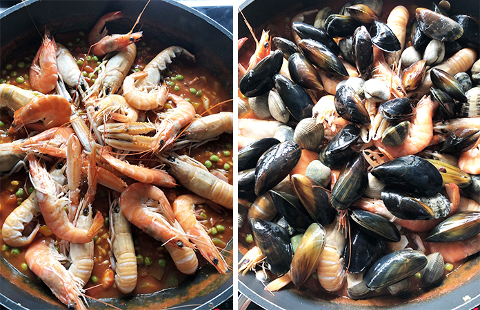 Riz tomate aux fruits de mer