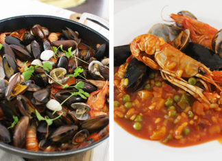 Riz tomate aux fruits de mer