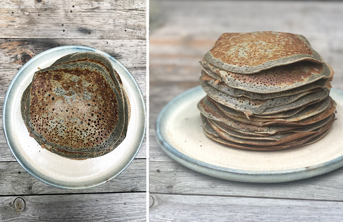 Crêpes au sésame noir