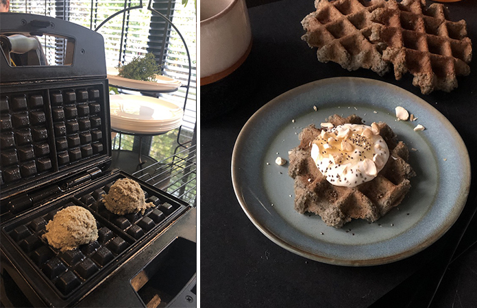 Gaufre au sésame noir