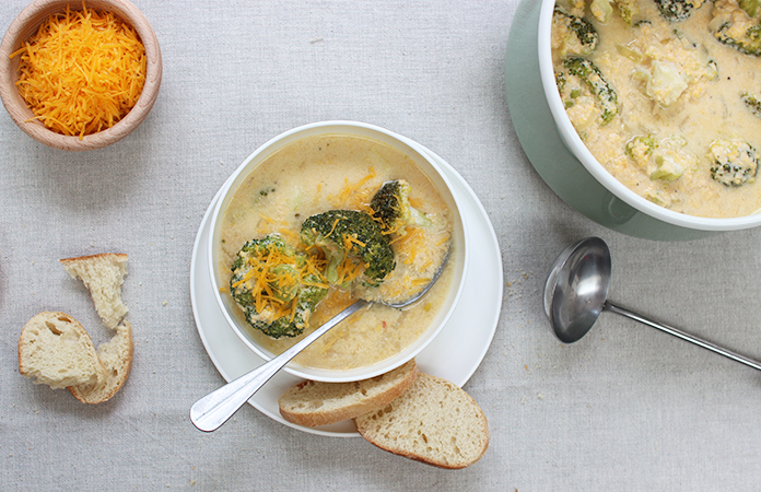 Soupe brocoli et cheddar 