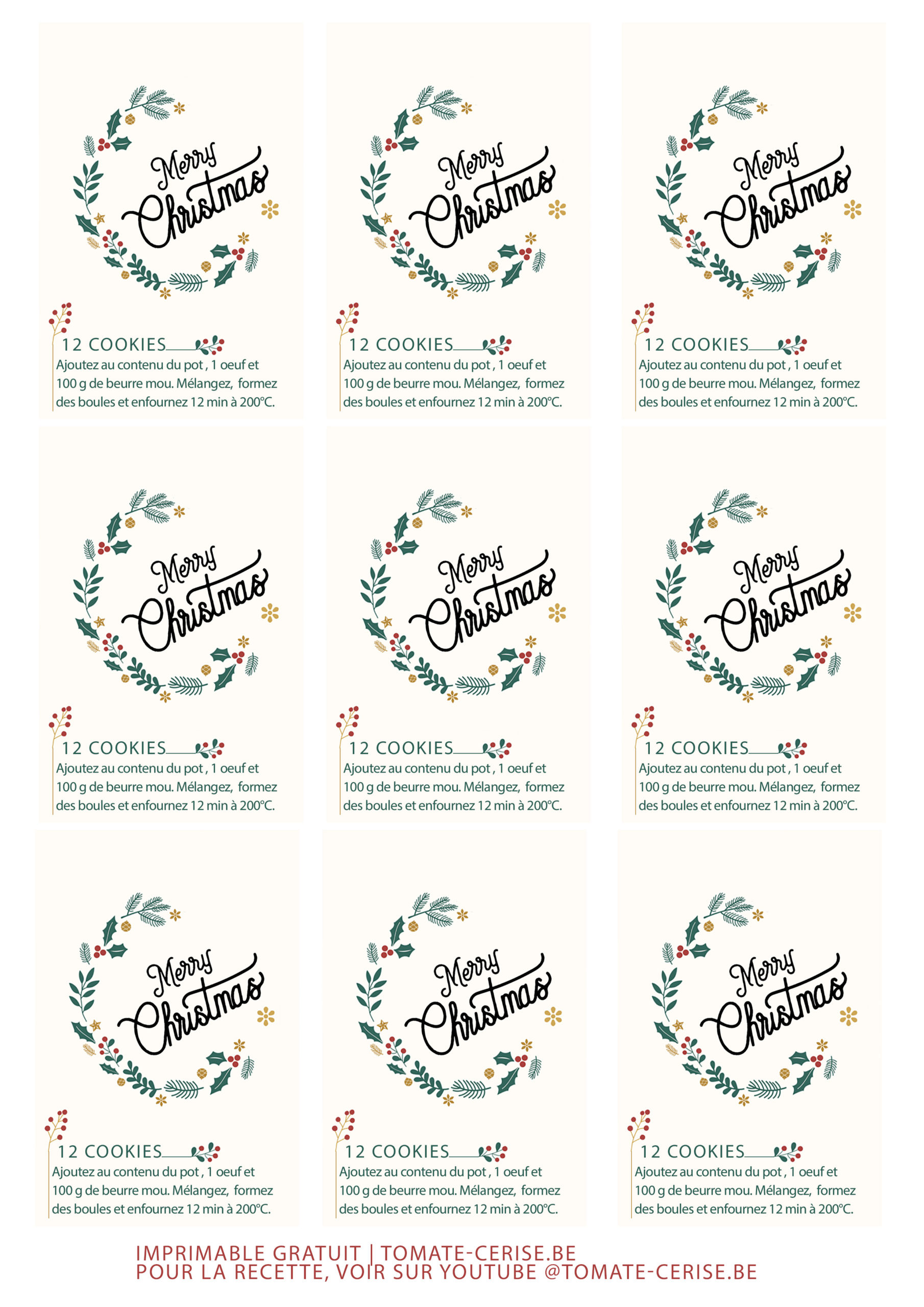 Etiquettes à cookies