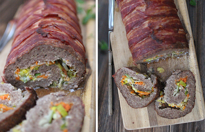 Pain de viande roulé aux légumes et fromage | Une recette en vidéo