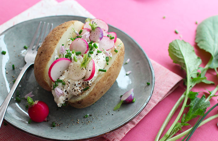 Pomme de terre au four et fromage frais 