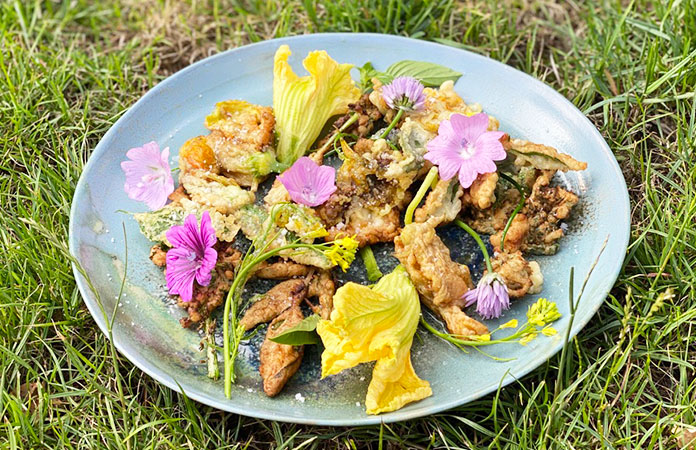 Fleur de courgette en beignet