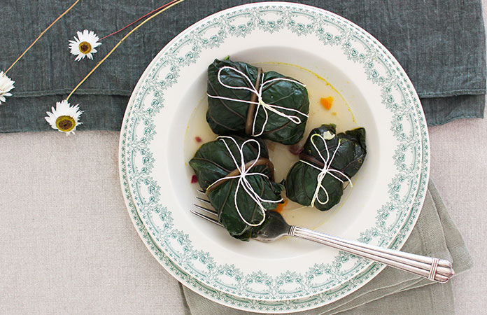 Feuilles de blette farcies à la viande 