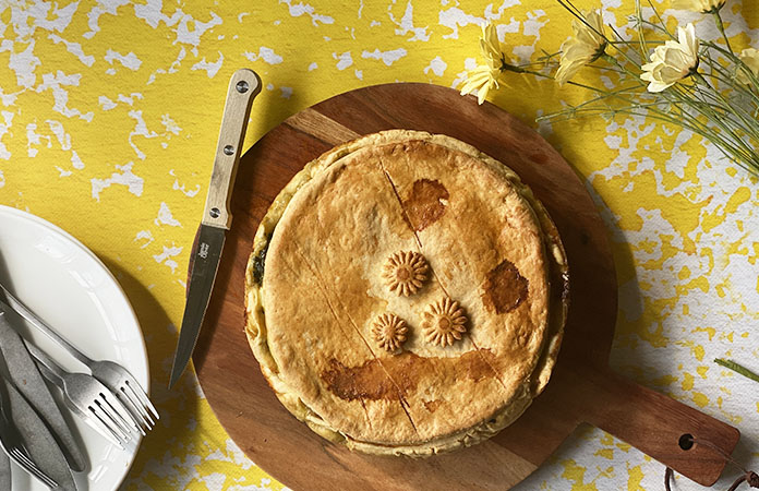 Tourte de Pâques aux épinards et œufs