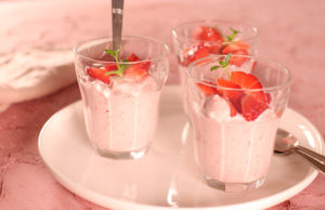 mousse de fraises maison en verrines