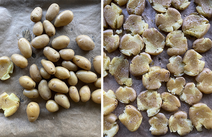 Pommes de terre rôties aux anchois et au thon