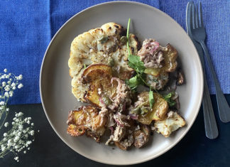 Pommes de terre rôties aux anchois et au thon
