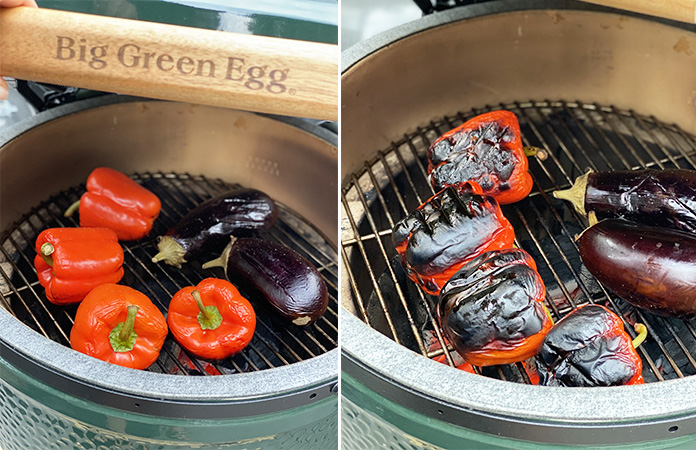 Barbecue Big Green Egg - legumes 