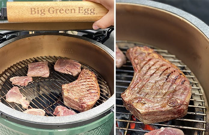 Barbecue Big Green Egg viande