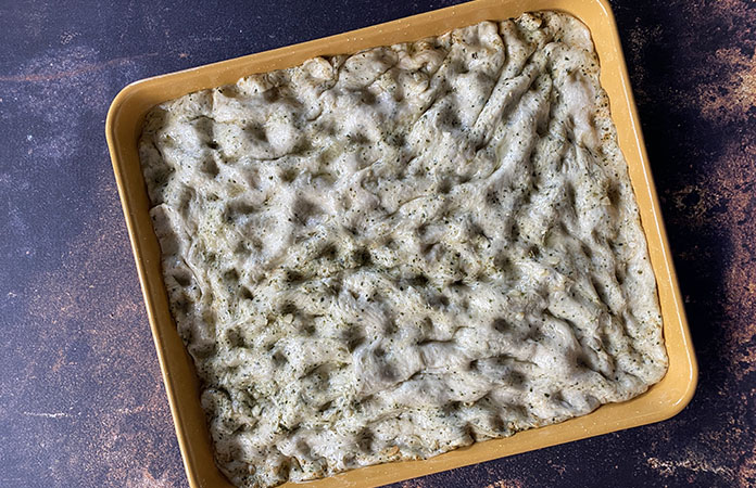 Focaccia au pesto 