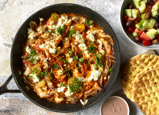 Crevettes saganaki grecque