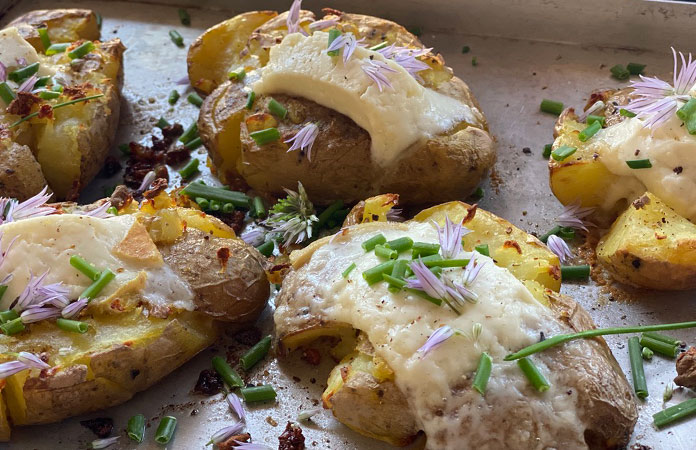 Pomme de terre écrasée au fromage