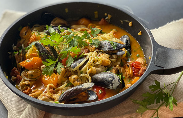 Pâtes aux moules et chorizo 