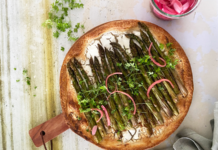 Tarte fine aux asperges verte et fromage de chèvre