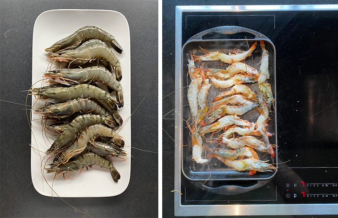 crevettes à la poele