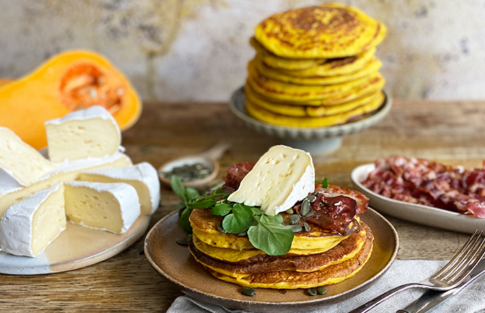 Blinis de butternut et croûte fleurie