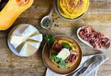 Blinis de butternut et croûte fleurie