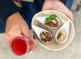 3 bouchées de tartare de bœuf parfumées
