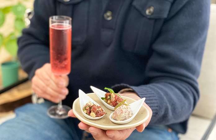 3 bouchées de tartare de bœuf parfumées 