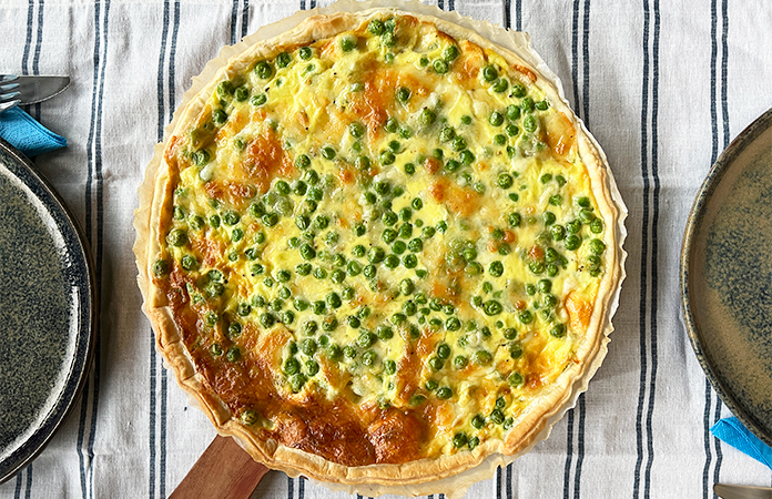 Quiche aux petits pois et saumon fumé