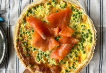 Quiche aux petits pois et saumon fumé