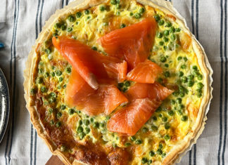 Quiche aux petits pois et saumon fumé