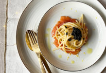 Spaghetti au saumon fumé