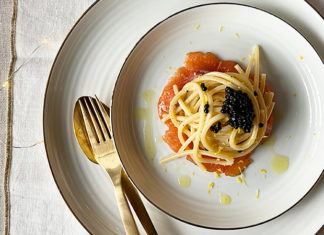 Spaghetti au saumon fumé