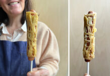 Sucette de saucisse en dentelle de crêpes