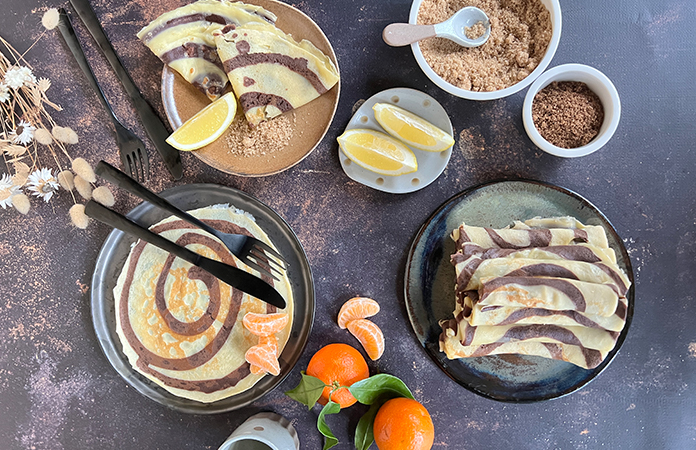 Crêpes bicolores | Tourbillon vanille et chocolat