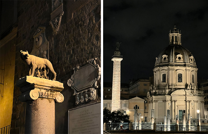 Rome monuments le soir