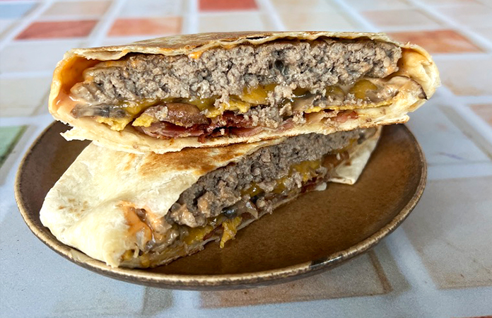 Tortilla wrap burger