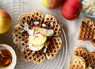 Gaufres sans lactose à la compote de pommes