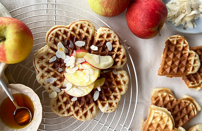 Gaufres sans lactose à la compote de pommes