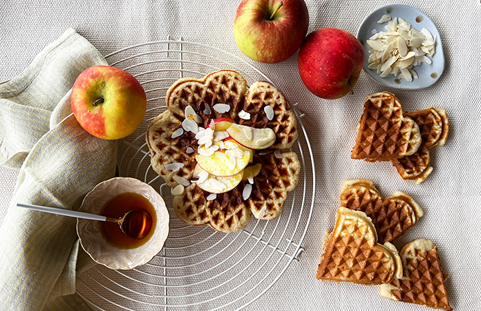 Gaufres sans lactose à la compote de pommes