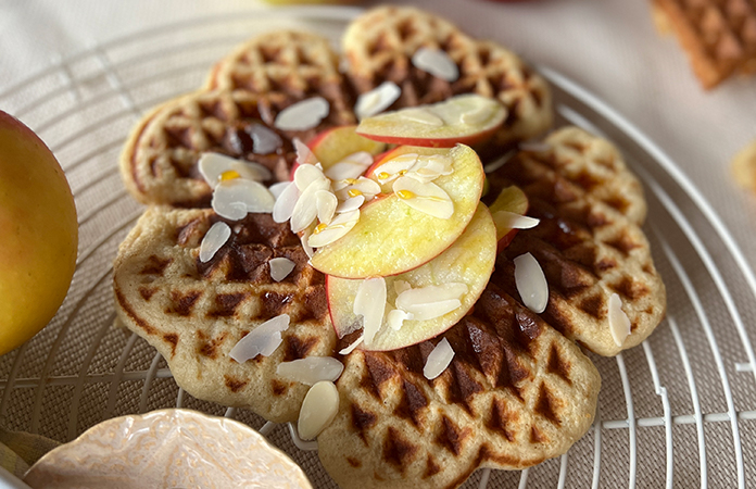 Gaufres sans lactose à la compote de pommes