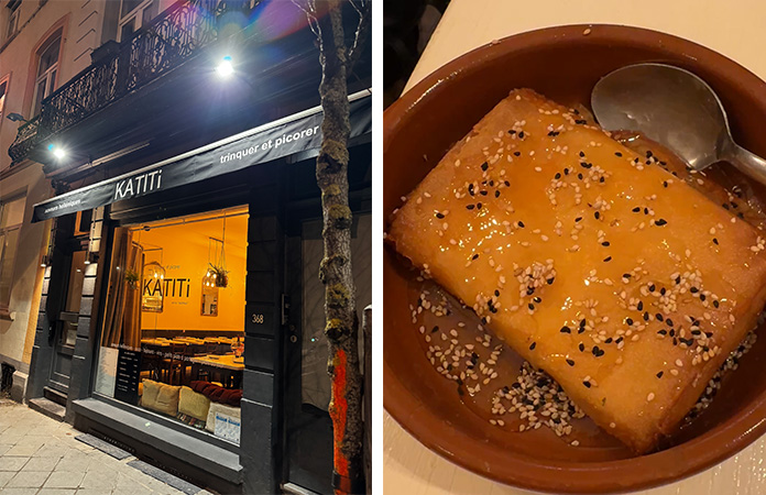 Mezzés grecs chez Katiti à Bruxelles : pita, tarama, feta croustillante au miel