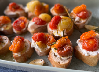 Ricotta toast aux tomate confites