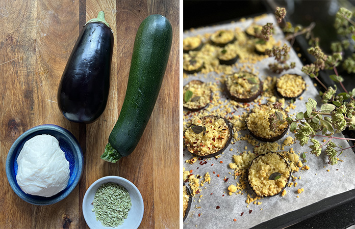 Pizzettes courgettes et aubergines à la boulette de Wallonie