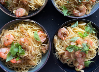 Spaghettis au fenouil, citron et scampis