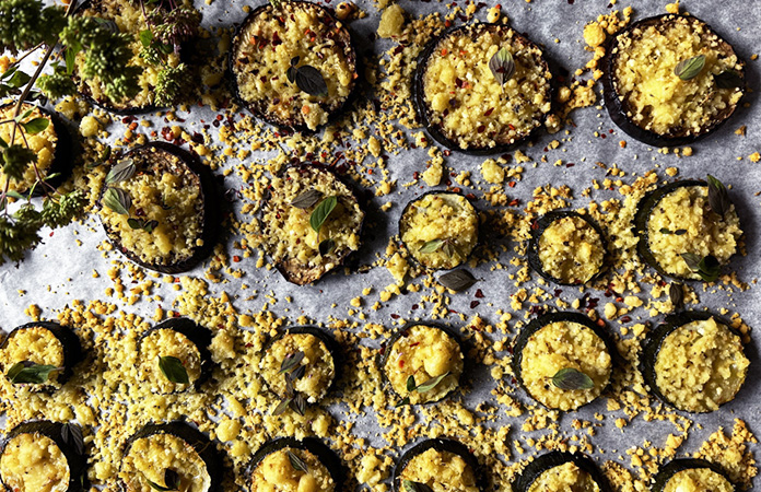 Pizzettes de courgettes et aubergines à la boulette de Wallonie | Une recette végétarienne