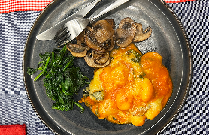 Gnocchi sauce tomate gratiné au four