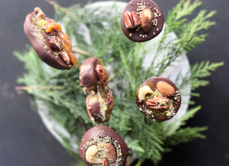Sucette de pomme au chocolat