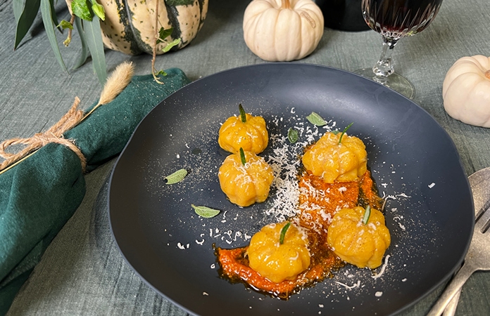 Gnocchi de butternut en forme de citrouille