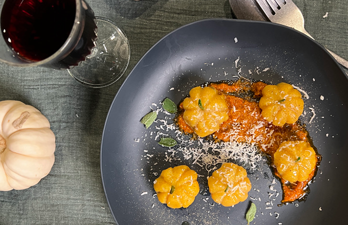 Gnocchi de butternut en forme de citrouille￼